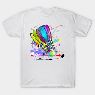 Ball badminton sport art action line T-Shirt